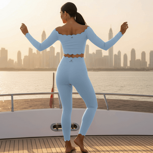 Airkiss Leggings in Baby Blue – high-rise leggings with a smooth waist and close, refined fit – Hype Harmony