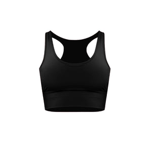 HH Club Top in Black – high-neckline racerback top with a keyhole back detail – Hype Harmony