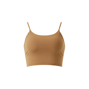 Layover Top in Brown – close-fit top with smooth stretch fabric that holds its shape through layering – Hype Harmony