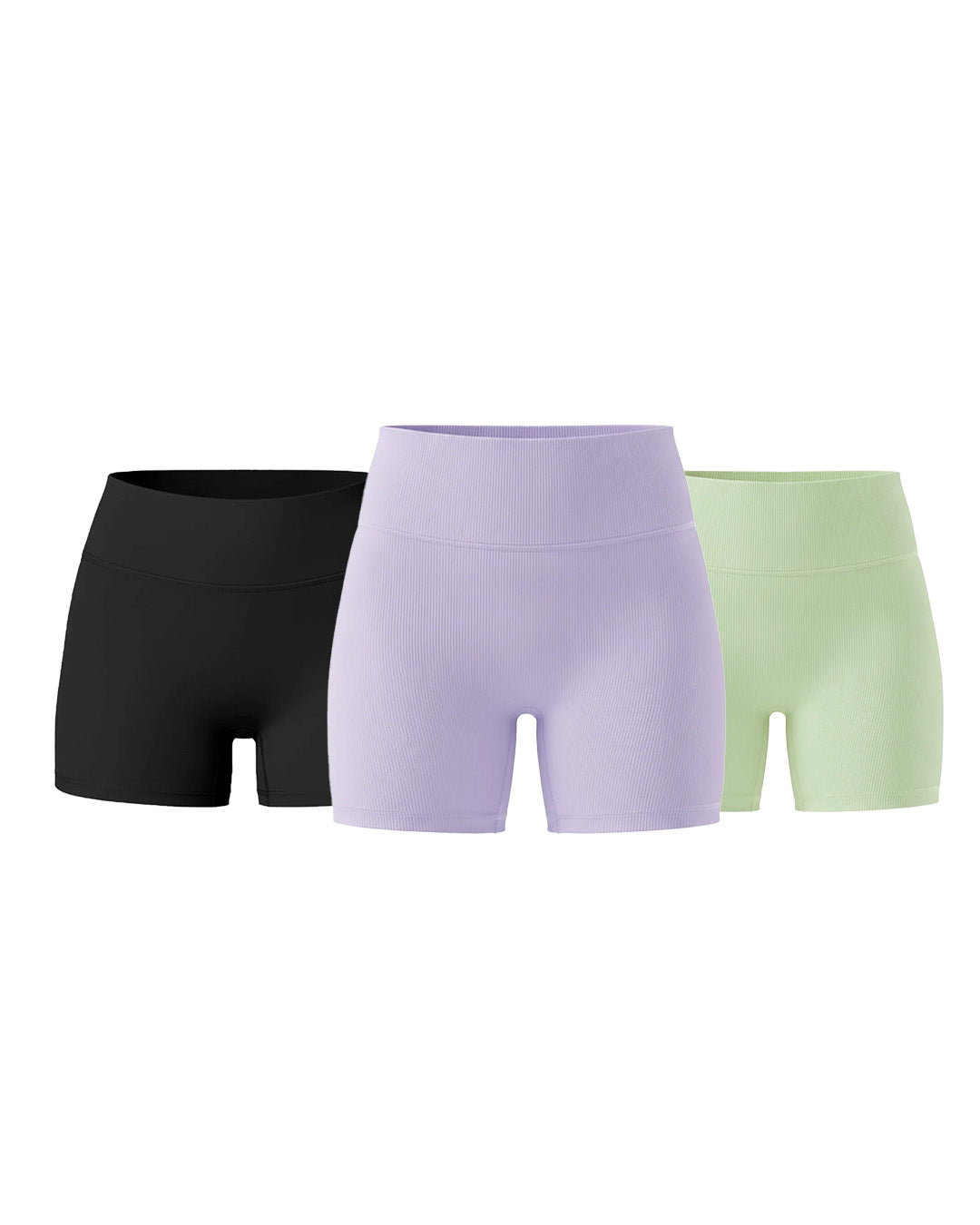 Mixed Shorts Bundle - Black/Lavender/Lime Green