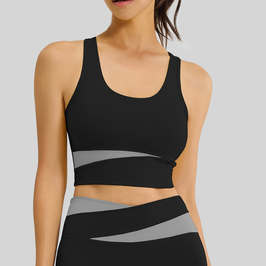 Off The Radar Top in Black – wide-strap top with a soft scoop neckline in polyester-lycra fabric – Hype Harmony