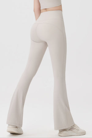 Offline Flare in Off White – high-rise flare pants with minimal seams and a soft flared leg – Hype Harmony