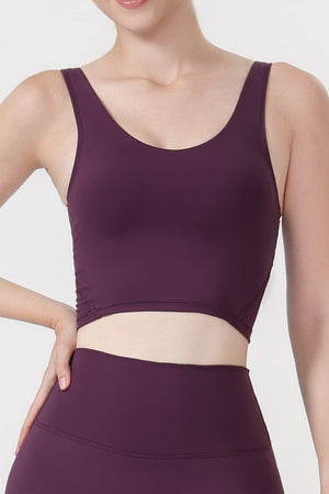 Offline Top in Purple – V-neck sleeveless cropped top with minimal seams – Hype Harmony