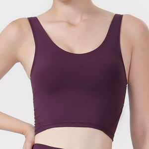 Offline Top in Purple – V-neck sleeveless cropped top with minimal seams – Hype Harmony