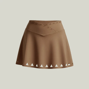 Vega Skirt – skirt with a V-shaped waistband, laser-cut detailing, and built-in inner shorts – Hype Harmony (photo 21 of 24)