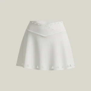 Vega Skirt – skirt with a V-shaped waistband, laser-cut detailing, and built-in inner shorts – Hype Harmony (photo 8 of 24)