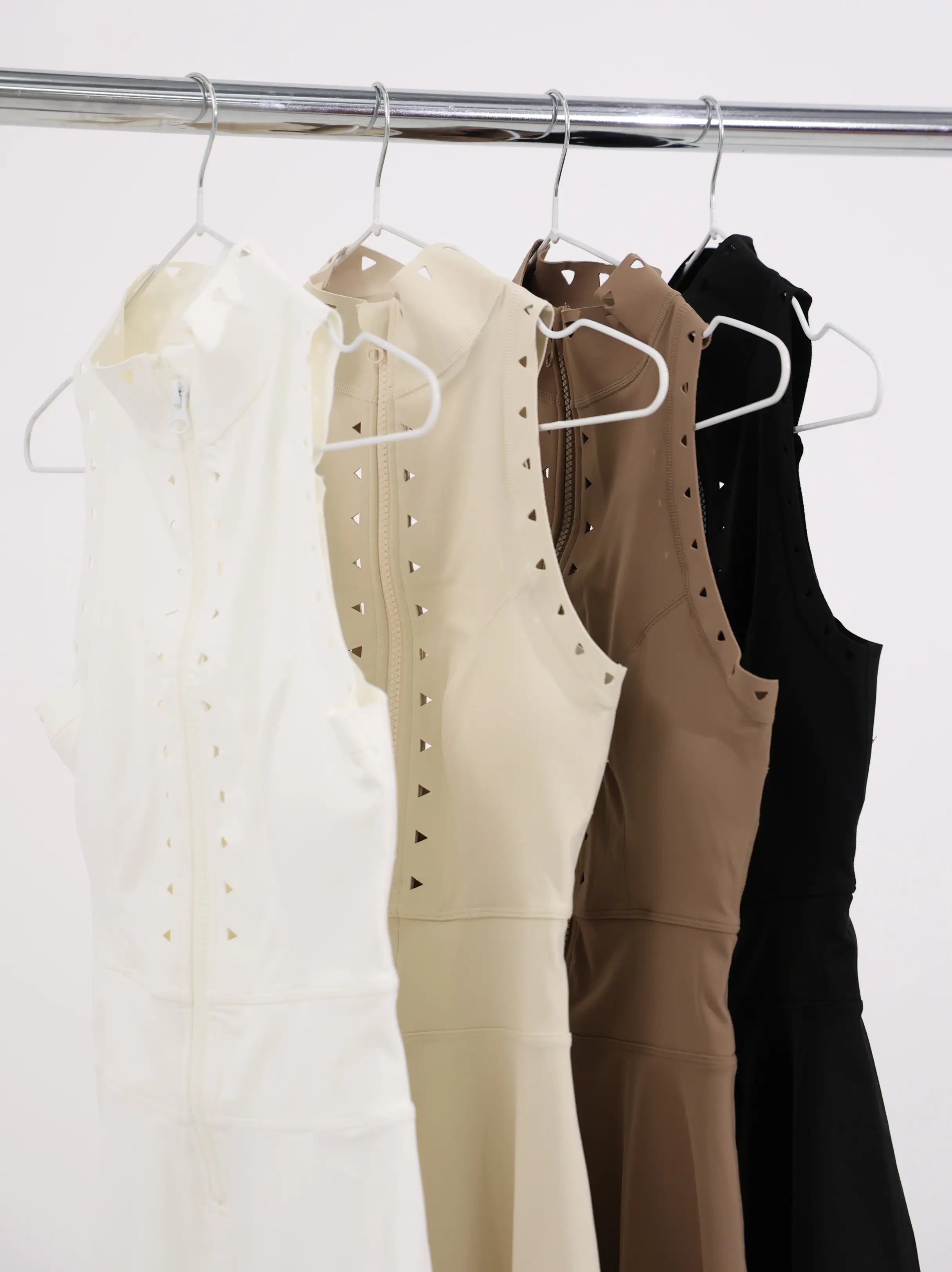 Vega Dress – high-neckline dress with a front zip, open back, and laser-cut detailing – Hype Harmony (photo 12 of 14)