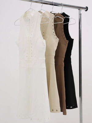 Vega Dress – high-neckline dress with a front zip, open back, and laser-cut detailing – Hype Harmony (photo 14 of 14)