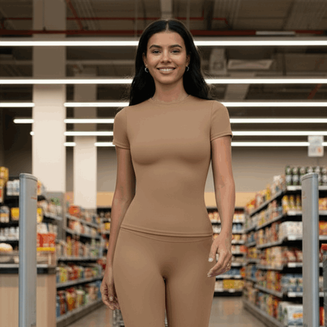 2Bazic Tee – high-neckline tee with half-length sleeves in stretch nylon-lycra – Hype Harmony (photo 5 of 14)