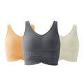 Anywhere-Ribbed Top Bundle - Orange/Gray/Off White