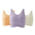 Anywhere-Ribbed Top Bundle - Orange/Off White/Lavender