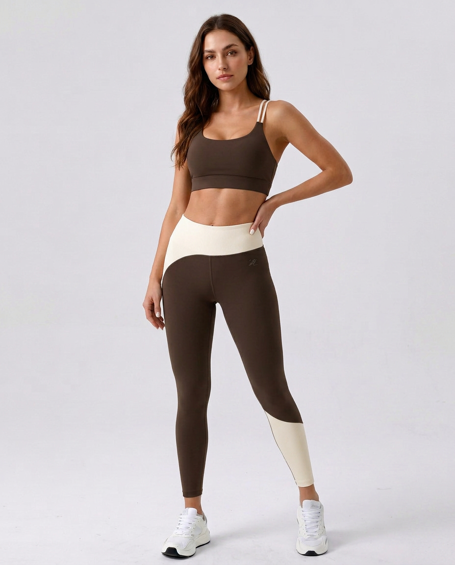 Duo Top in Mocha Brown – top with split back straps and a smooth, clean front – Hype Harmony