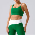 Duo Top in Green – top with split back straps and a smooth, clean front – Hype Harmony