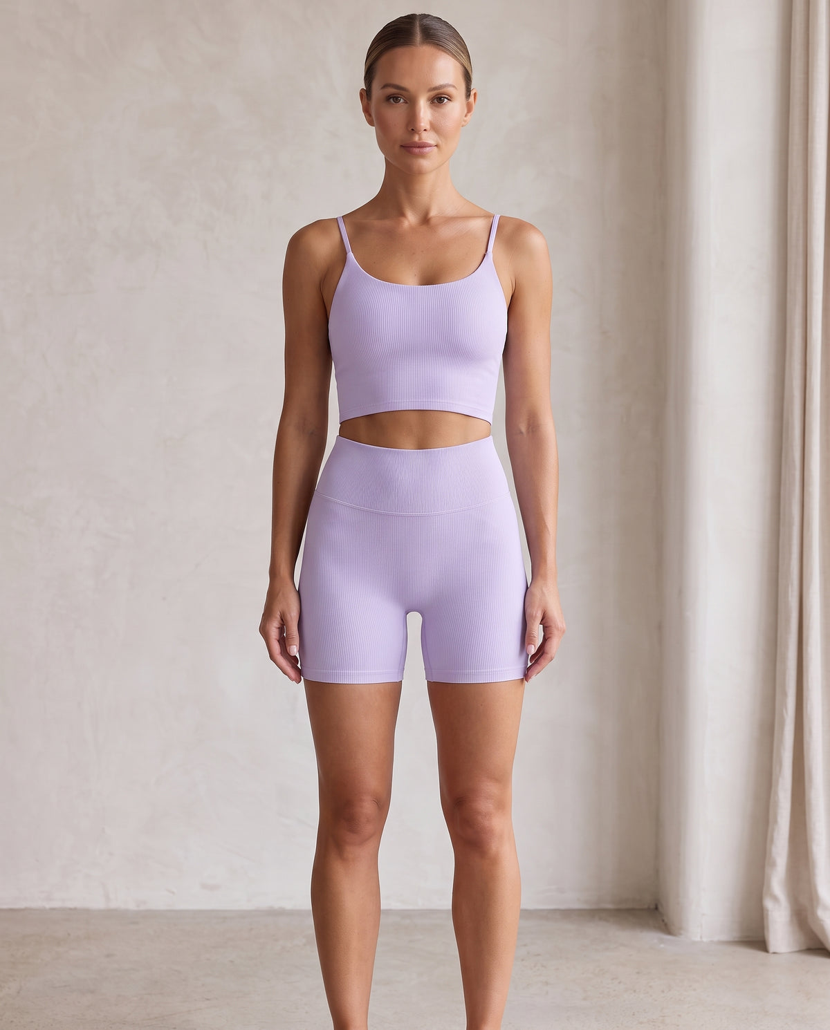 Layover-Ribbed Top – ribbed-knit top with a close, smooth stretch fit that holds shape through layering – Hype Harmony 