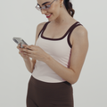 Off-Grid Top in Pink – wide-strap top with dark contrast piping – Hype Harmony