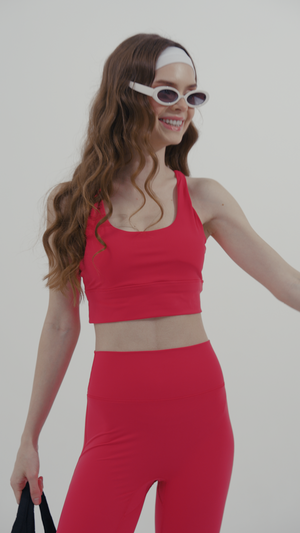 On-Loop Top in Wine Red – sleeveless cropped top with minimal seams – Hype Harmony