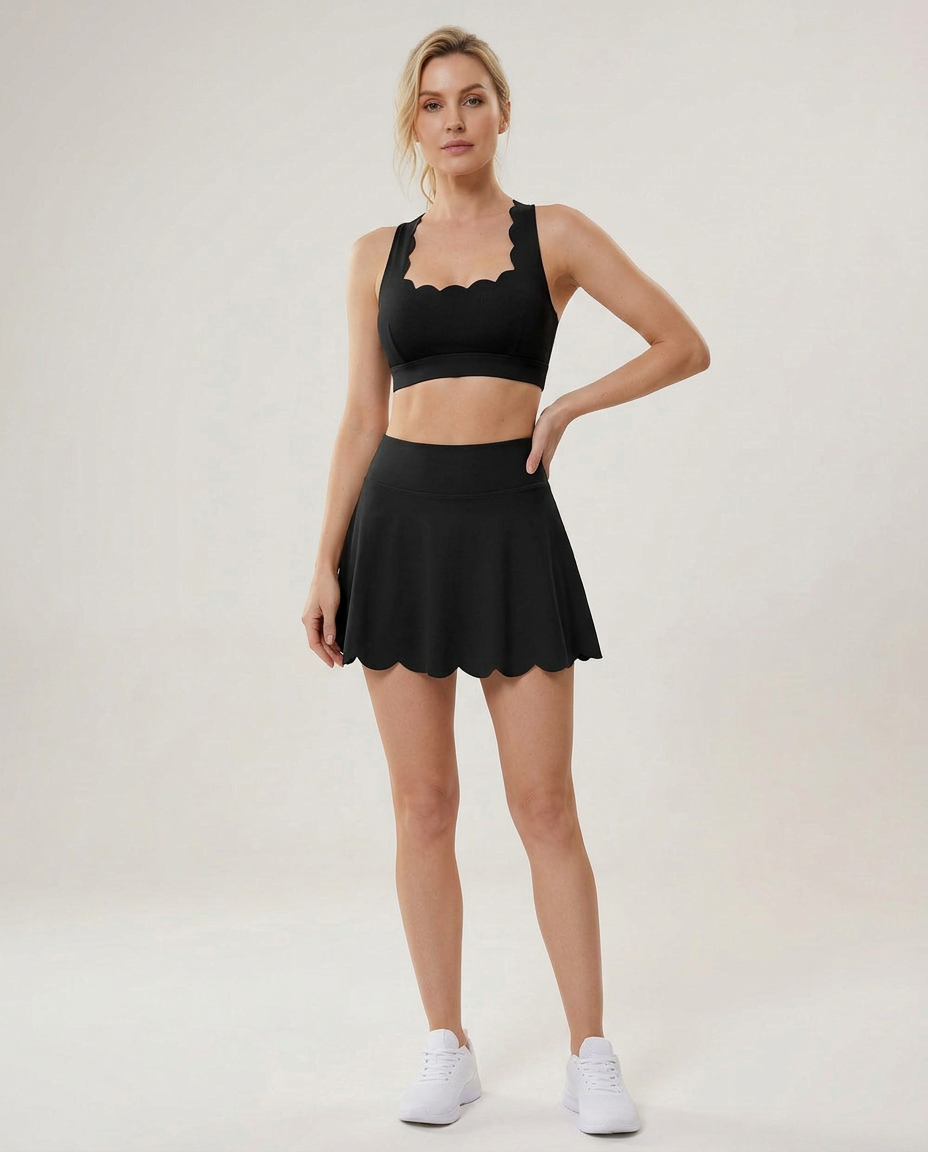 Ripple Top in Black – wrap-front top with an open back – Hype Harmony