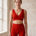 Velair Top – V-neck top with an open back in smooth, lightweight fabric – Hype Harmony